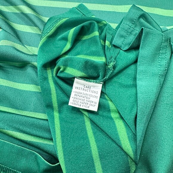 Masters Tech Golf Polo Men XL Green and White Striped Performance Shirt - Picture 7 of 8